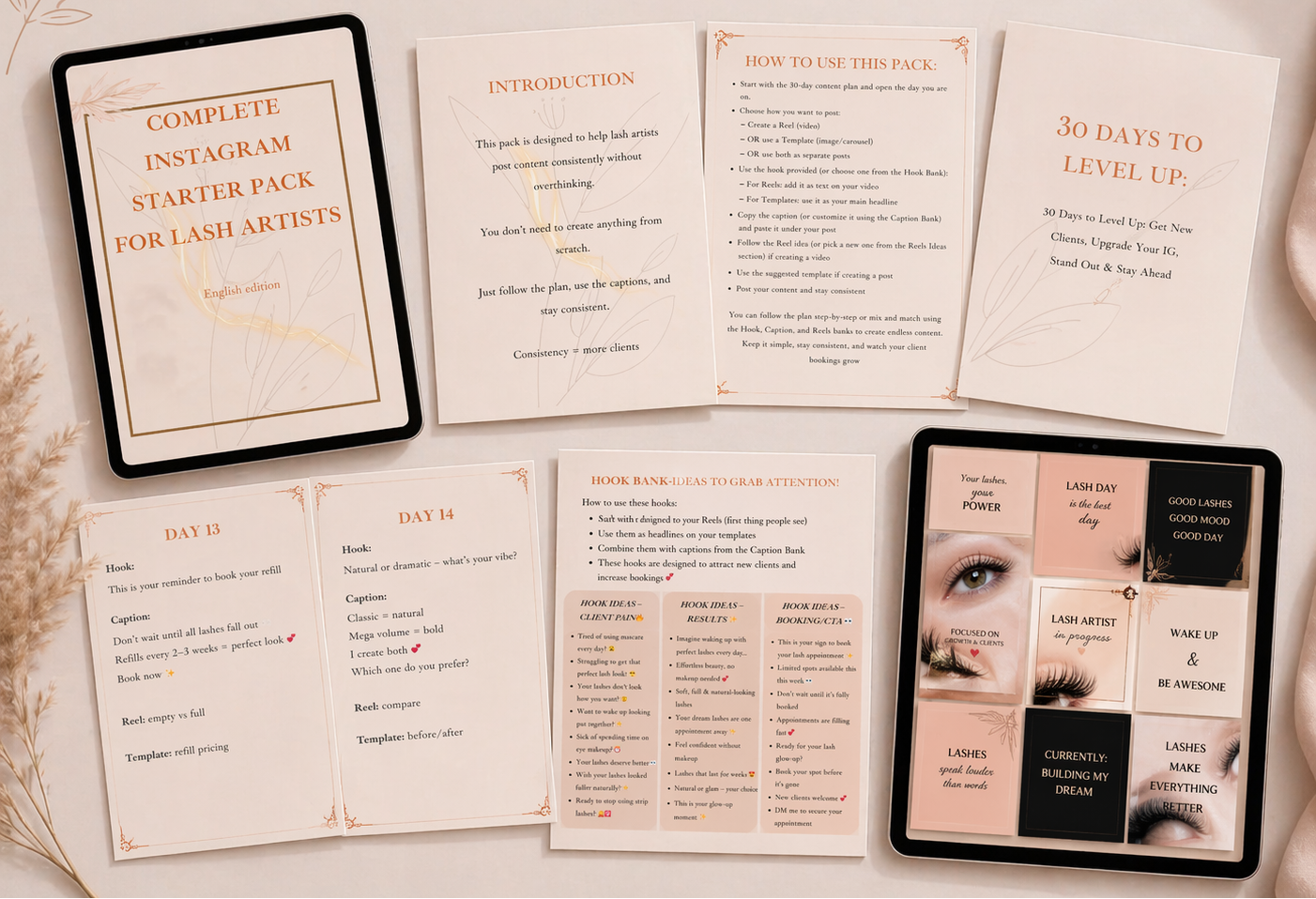 Instagram Content Planner for Lash Artists, (ENGLISH)