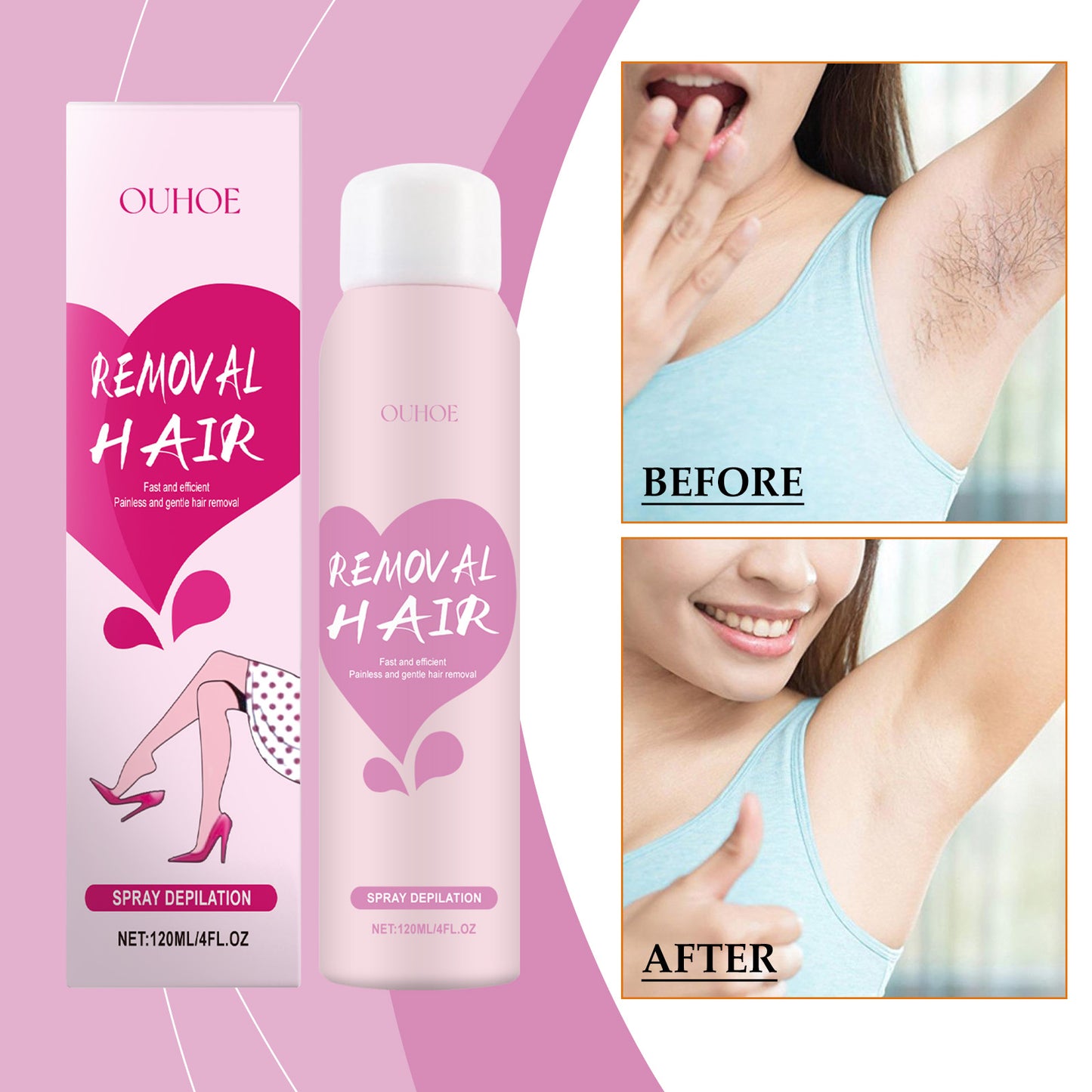OUHOE Mousse Body Hair Removal Spray