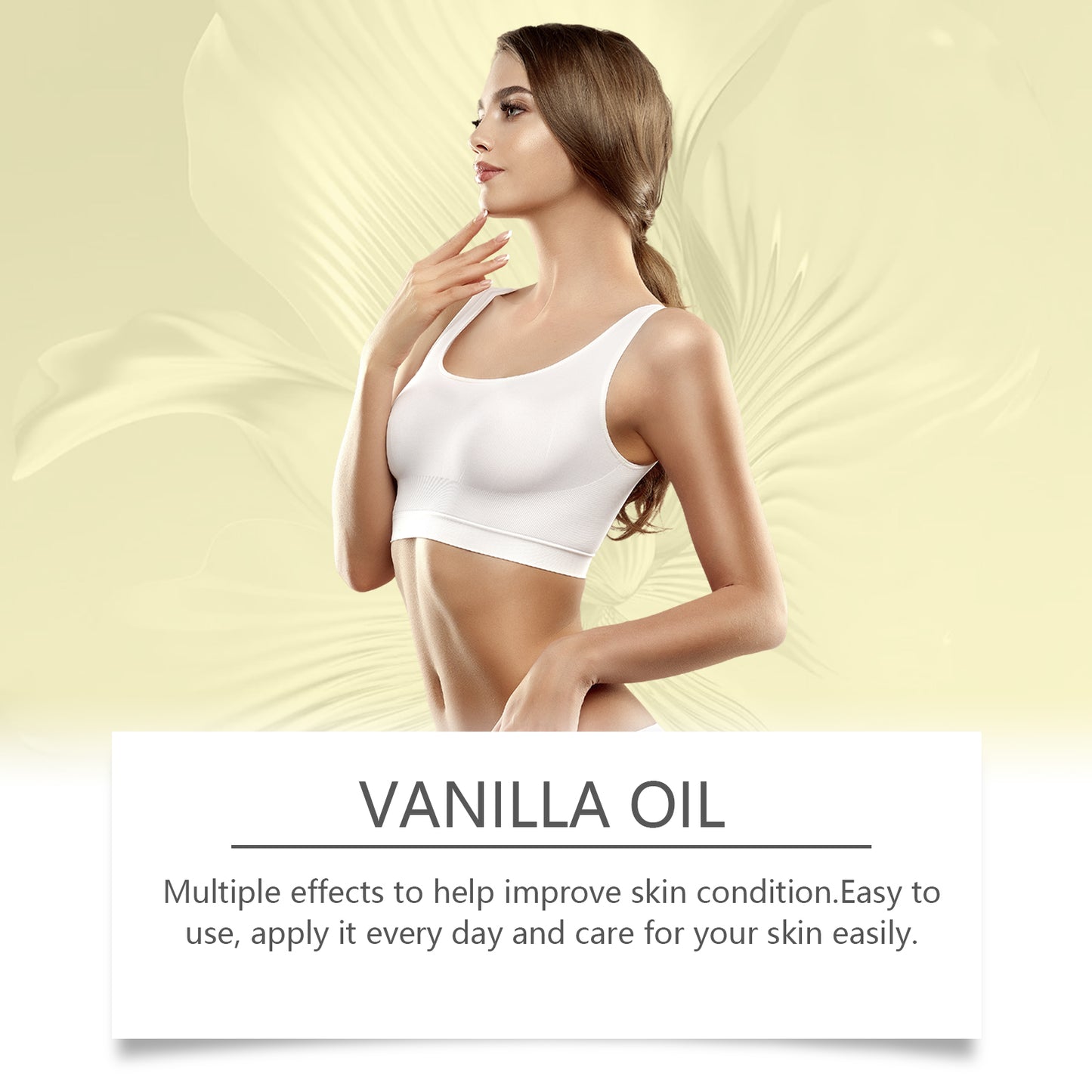 EELHOE Vanilla Body Essential Oil Softens Body Skin Hydrating Moisturizing Soothing Radiant Body Essential Oil