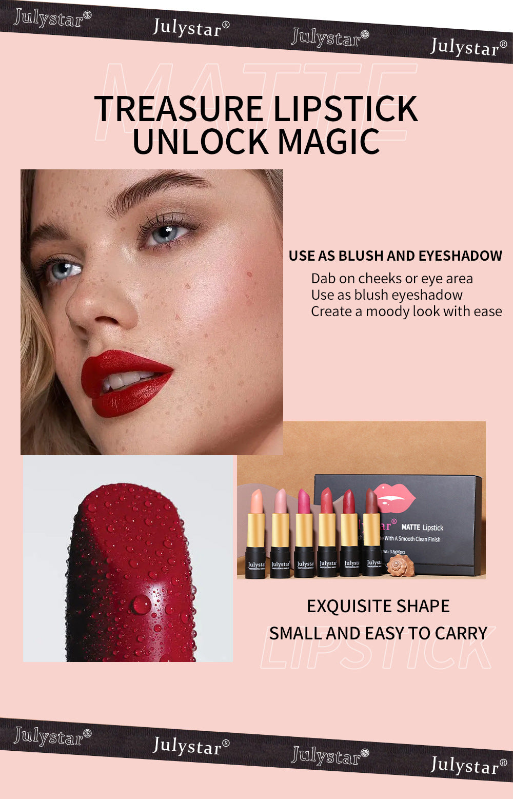 Matte Lipstick Six Color Set