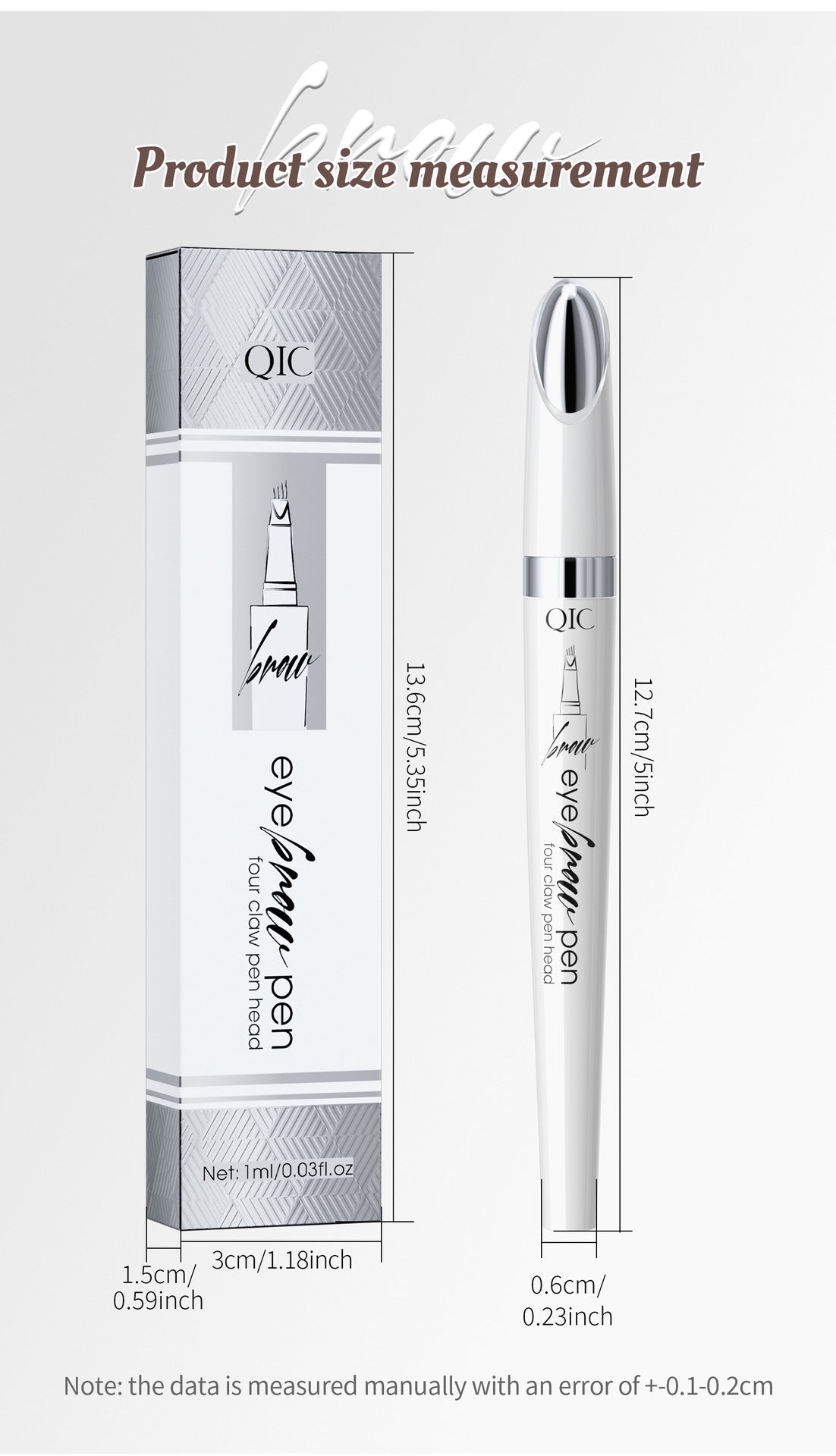 QIC ceramic white liquid four-claw eyebrow pencil