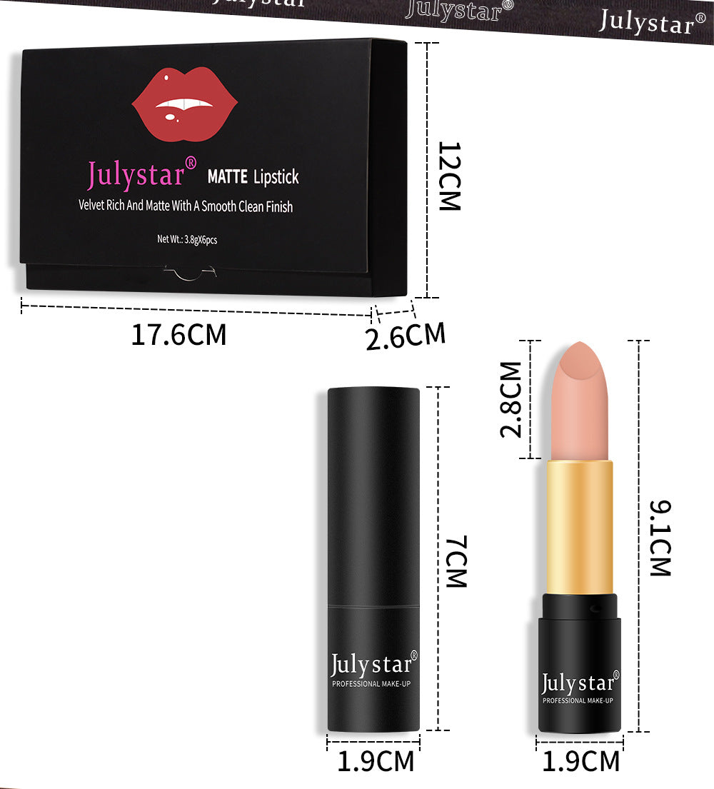 Matte Lipstick Six Color Set