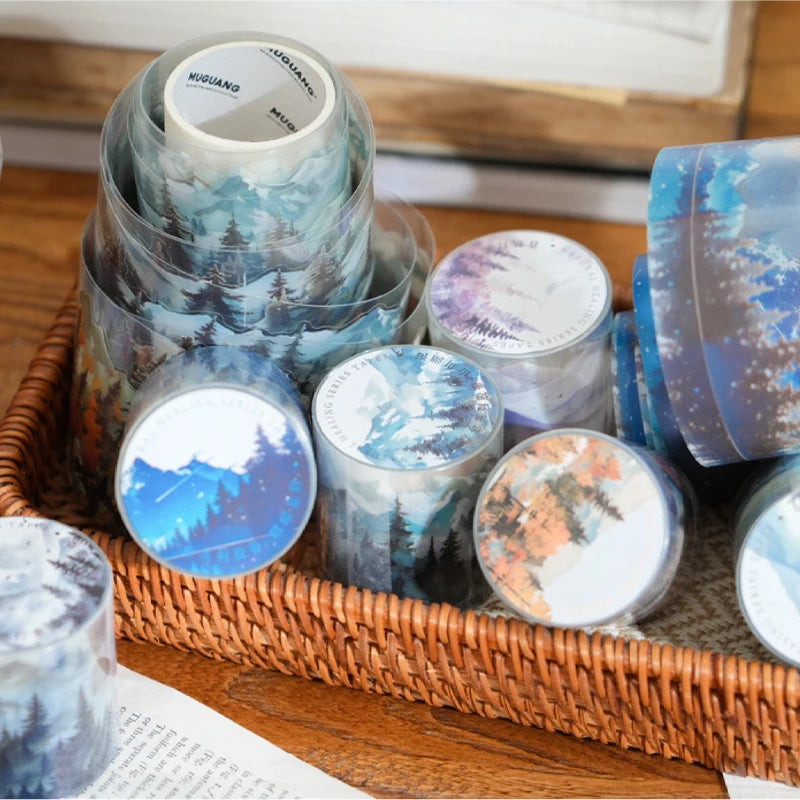 Natural Healing PET Washi Tape – 1 Roll, 6 Styles