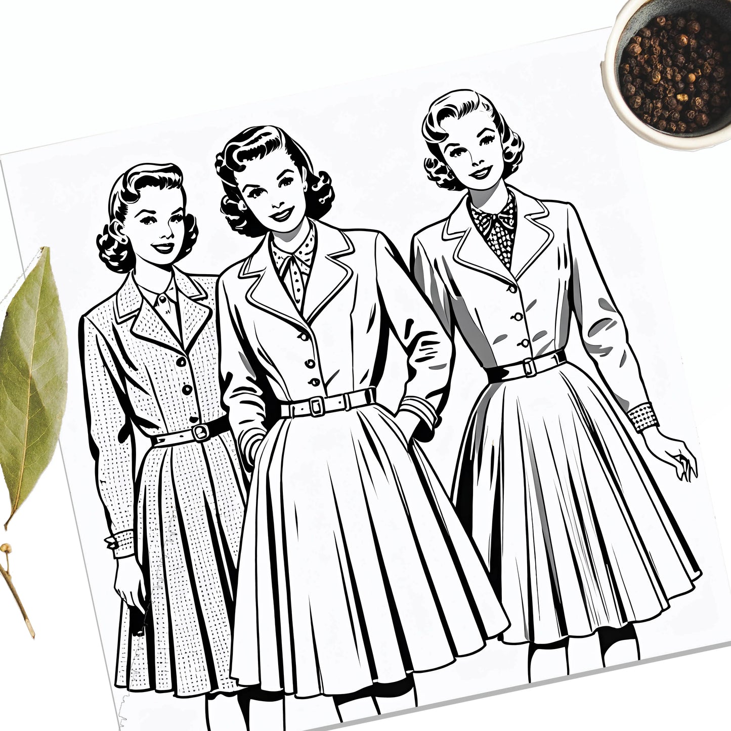Retro Fashion Coloring Book