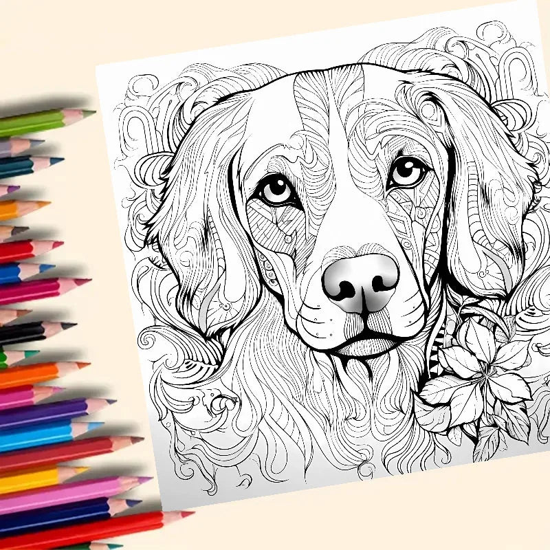 Mandala Dog Art Coloring Book