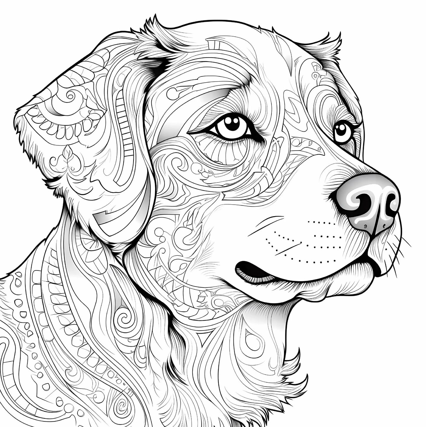Mandala Dog Art Coloring Book