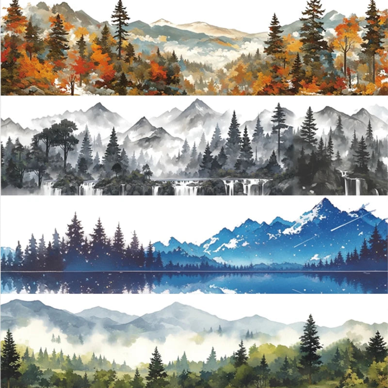 Natural Healing PET Washi Tape – 1 Roll, 6 Styles