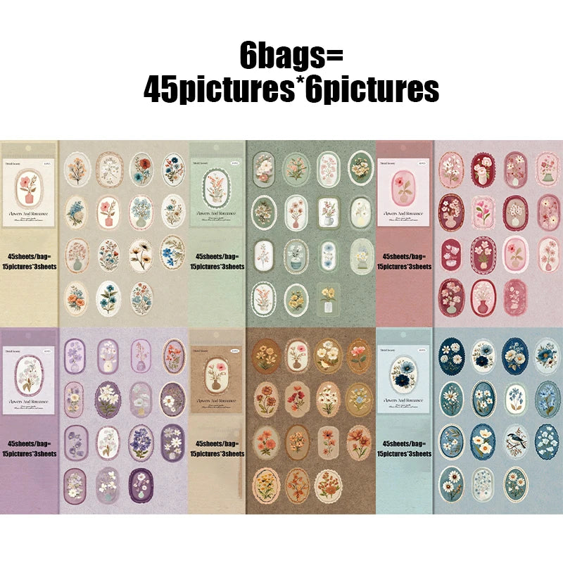 Mr. Paper Serene Florals – 45‑Piece Sticker Pack