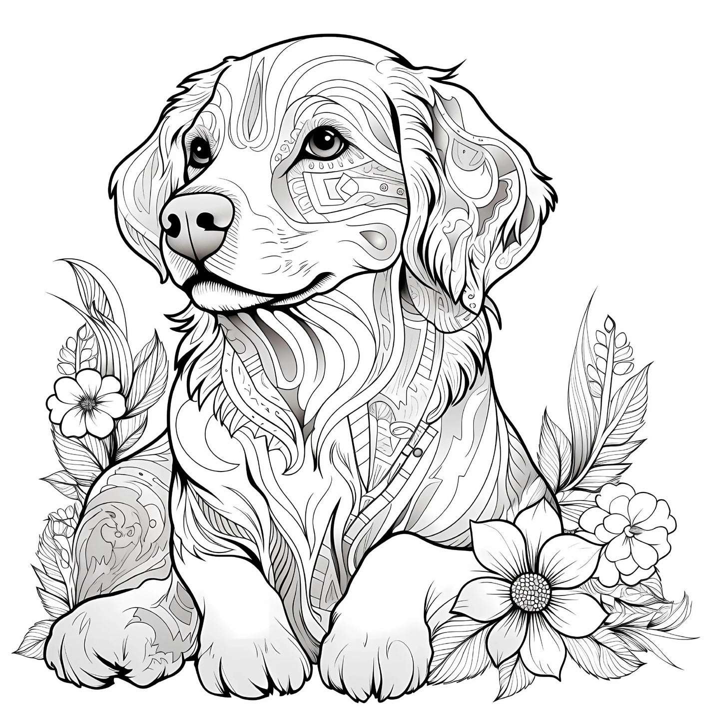 Mandala Dog Art Coloring Book