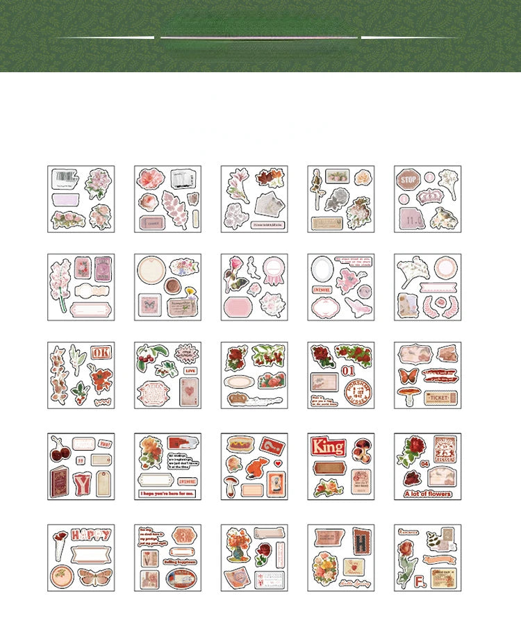 Romantic Promise Series – 100 Retro Stickers