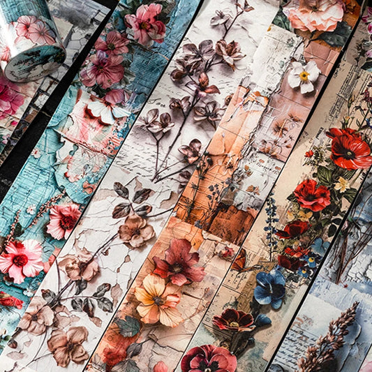 Beauty Flower Manga Washi Tape – 3 Rolls