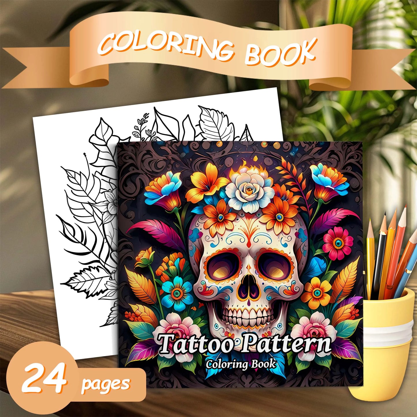 Tattoo Pattern Coloring Book