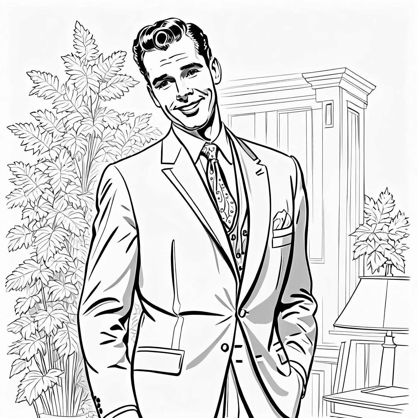 Retro Fashion Coloring Book