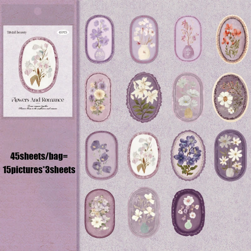 Mr. Paper Serene Florals – 45‑Piece Sticker Pack