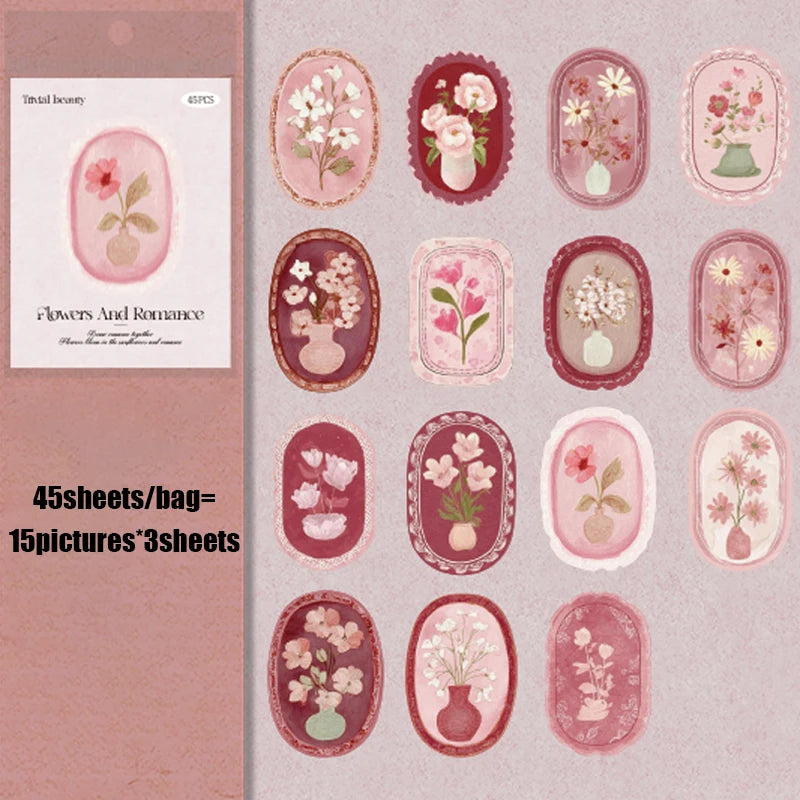 Mr. Paper Serene Florals – 45‑Piece Sticker Pack