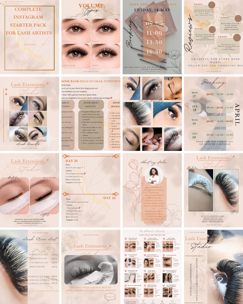 Instagram innholdsplanlegger for vippeartister, ENG